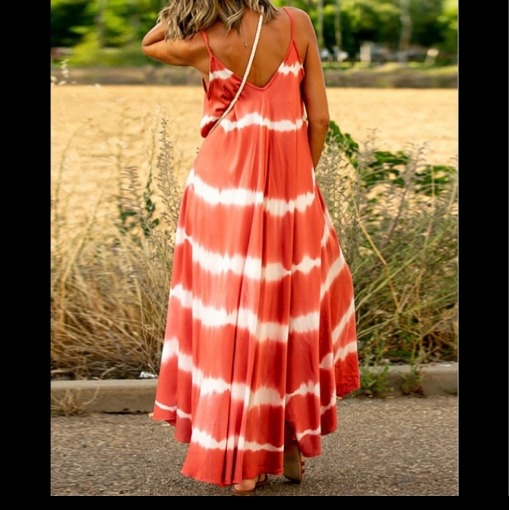 Orange Tie Dye Dress - Picture 2 of 3
